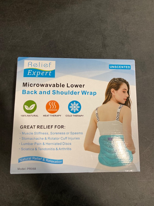 Photo 3 of Relief Expert Microwavable Heating Pad for Back Pain Relief, Menstrual Cramps Heating Pad Microwavable with Moist Heat for Back, Neck and Shoulder, Stomach, Unscented