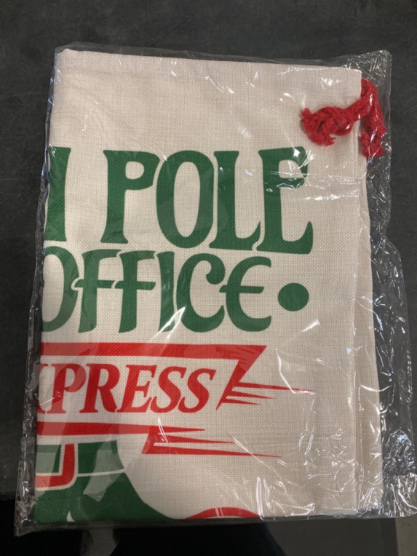 Photo 2 of Easy Sublimation Polyester Santa Sacks Large 19 Inches by 27 Inches- Just Add A Name (NORTH POLE)