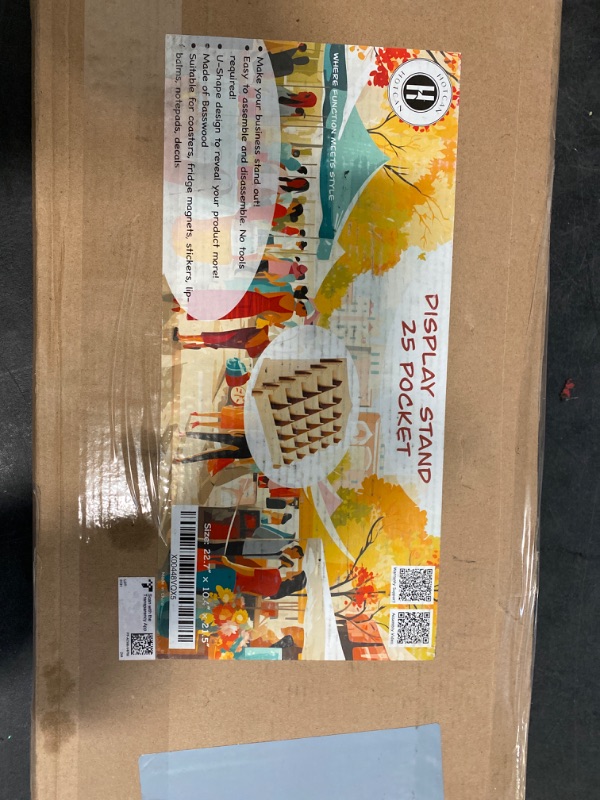 Photo 1 of Sticker Display Stand with Curved Pockets for Big 4'' Stickers- Brochure Holder with Customizable Space - On the Go Display Stands for Vendor Events - Ideal for Small Business Vendors (Medium)