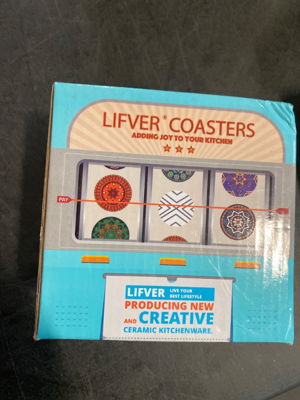Photo 1 of LIFVER Coasters for Drinks, Absorbent Coasters with Holder Set of 6, Avoid Furniture Being Scratched and Soiled, Housewarming Gift for Home Decor, 4 inches -2 Terrazzo Pattern