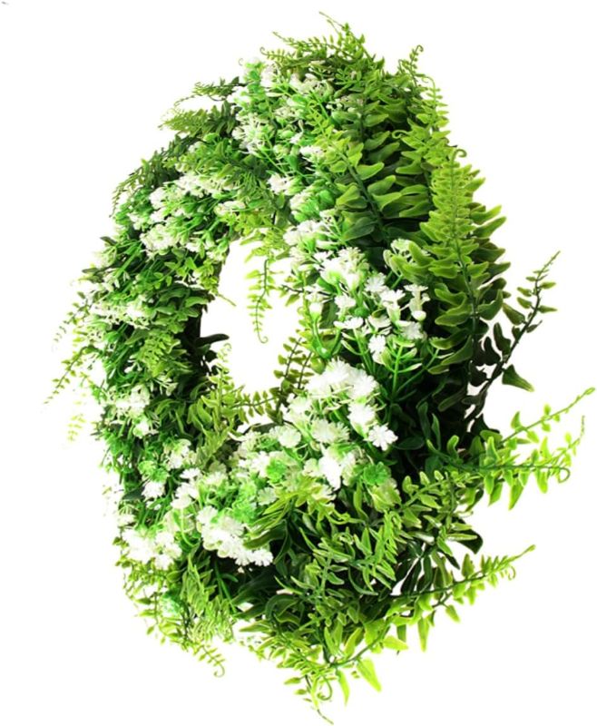 Photo 1 of Greenery Wreath Delicate Wreath Eucalyptus Wreath Hanging Wreath Green Plant Pendant Simulation Plants Wreath Farmhouse Wreath Decor Eucalyptus Pendant Decorative Wreath Wall Art