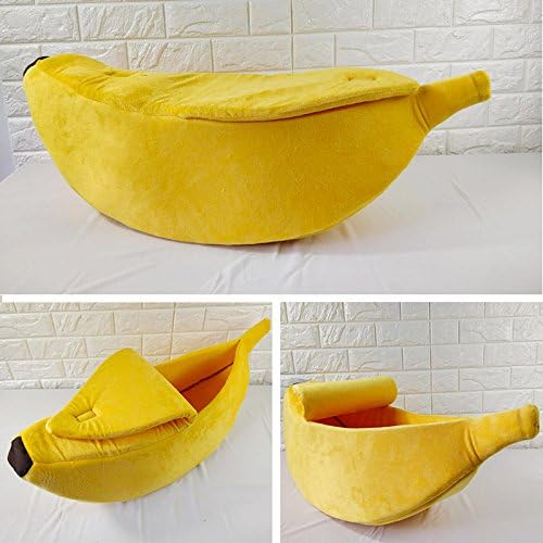 Photo 1 of Petgrow · Cute Banana Cat Bed House Large Size, Christmas Pet Bed Soft Warm Cat Cuddle Bed, Lovely Pet Supplies for Cats Kittens Rabbit Small Dogs Bed,Yellow