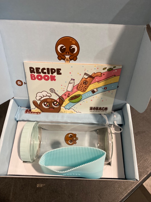 Photo 2 of BobaGO Reusable Boba Cup with Straw, Bubble Tea Cup with Recipe Book, Reusable Boba Cups with Lid, Boba Mugs, 17oz (Sky Blue, 20oz)
