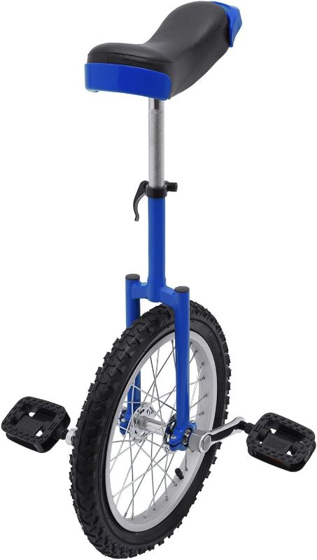 Photo 1 of 16/24 Inch Wheel Unicycle with Steel Rim, Unicycle Electric Wheel Skidproof Mountain Tire Cycling Sports Exercise with Adjustable Seat, Adults Kids Outdoor Sports Fitness Exercise Tool