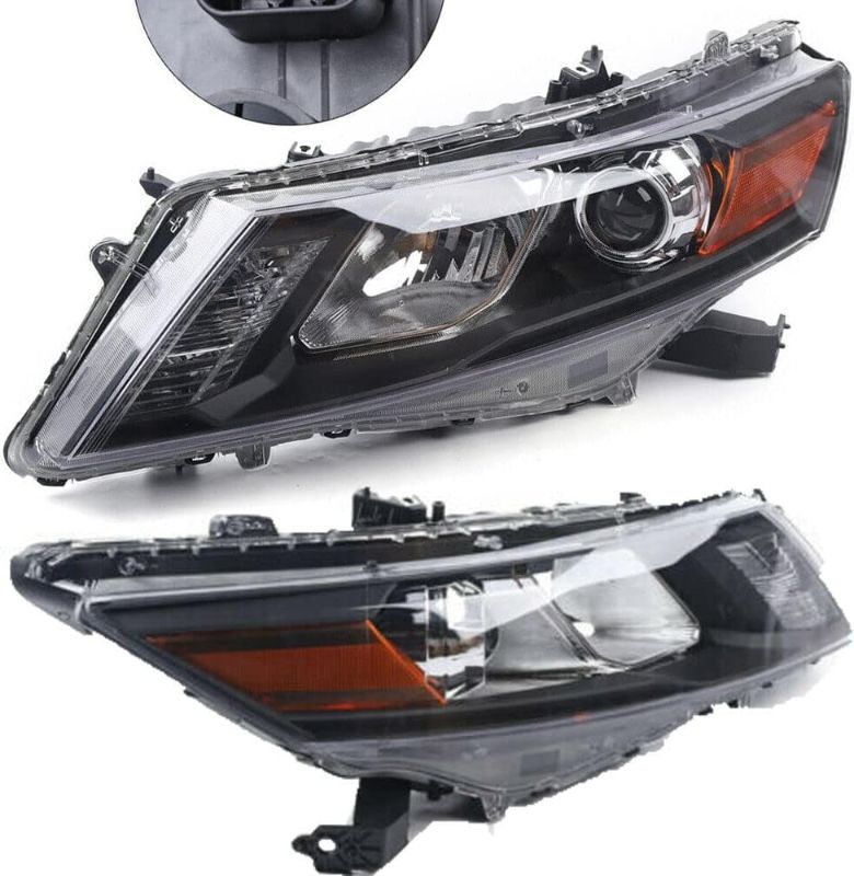 Photo 1 of For Honda Accord Crosstour 2010-2012 Headlights Assembly HID Type Projector Headlight Chrome Housing Clear Lens Front Head Lamp Driver and Passenger Side 33150TP6A01, 33100TP6A01 (A Pair)