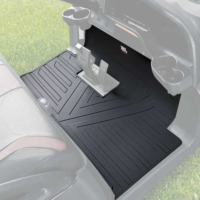 Photo 1 of KEMIMOTO Golf Cart Floor Mat Compatible with Club Car Models Precedent 2004-2023 Onward Tempo 2017-2023 Villager V4L 2019-2023 Full Coverage Floor Liner for Golf Cart, All Black