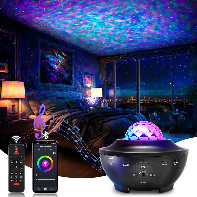 Photo 1 of FlyEagle Galaxy Projector for Bedroom, Light Projector Star Projector Galaxy Light with Bluetooth Speaker, Timer, APP & Remote Control for Kids