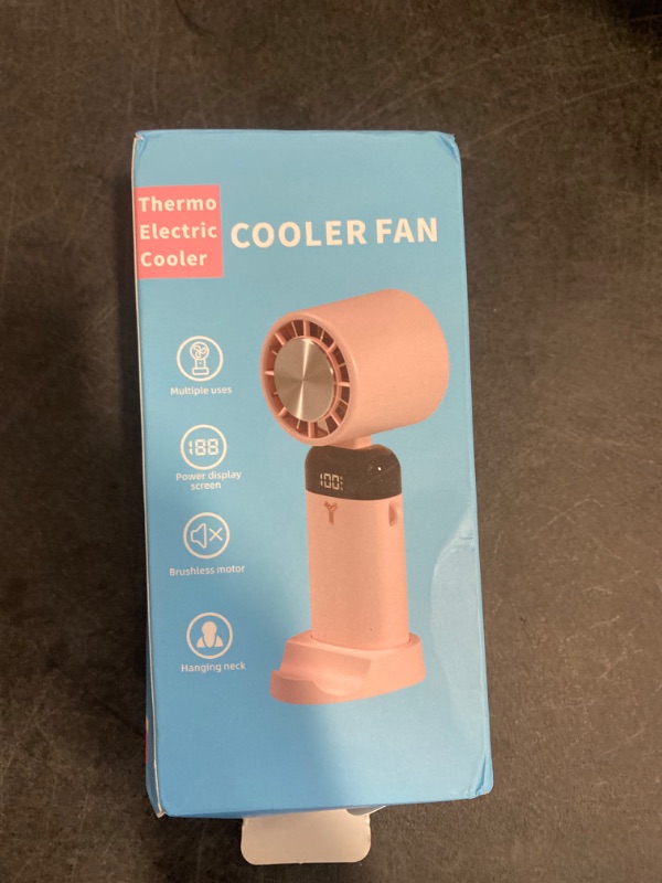 Photo 3 of portable Handheld Fan Portable portable Handheld Fan 3600mAh Personal Fan LED Display 90° Adjustable Desktop Refrigeration Fan with Holder Small Personal Portable Fan