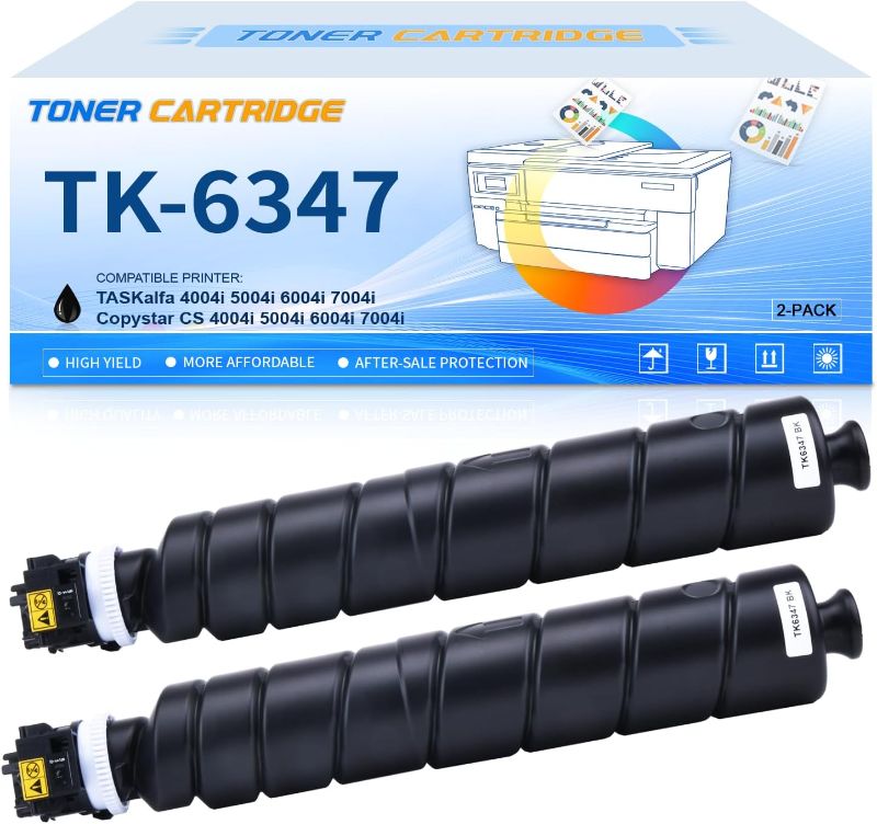 Photo 1 of TK-6347 TK-6347K Black Toner Cartridge 1T02XF0US0 Compatible with Kyo cera High Yield TK6347 TK-6347 Toner for Kyocera TASKalfa 4004i 5004i 6004i 7004i Printer(Black,2-Pack)