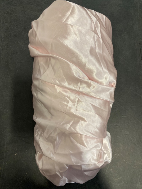 Photo 1 of Twin Size Satin Fitted Sheet, Silky and Breathable Luxury Deep Pockets Fitted Sheet Only, Blush Pink