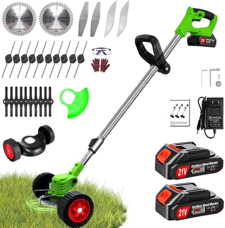 Photo 1 of Electric  Wacker Battery Powered Weed Cordless Eater Battery Operated, 21V/2000mAh Portable Grass Trimmer/Lawn Edger/Mower/Brush Cutter with 2 Pcs Li-Ion Batteryies