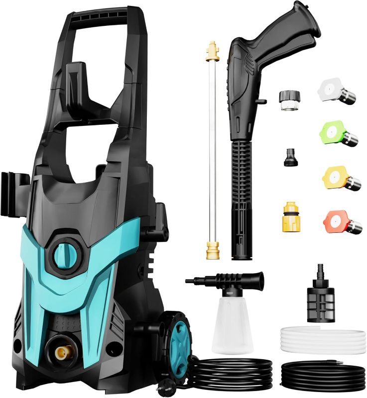 Photo 1 of Electric Pressure Washer, 4300 PSI 2.8 GPM Power Washer with 6ft Inlet, 23ft Hose 35ft Power Cord, 4 Nozzle and Detergent Tank for Cars, Fences, Patio