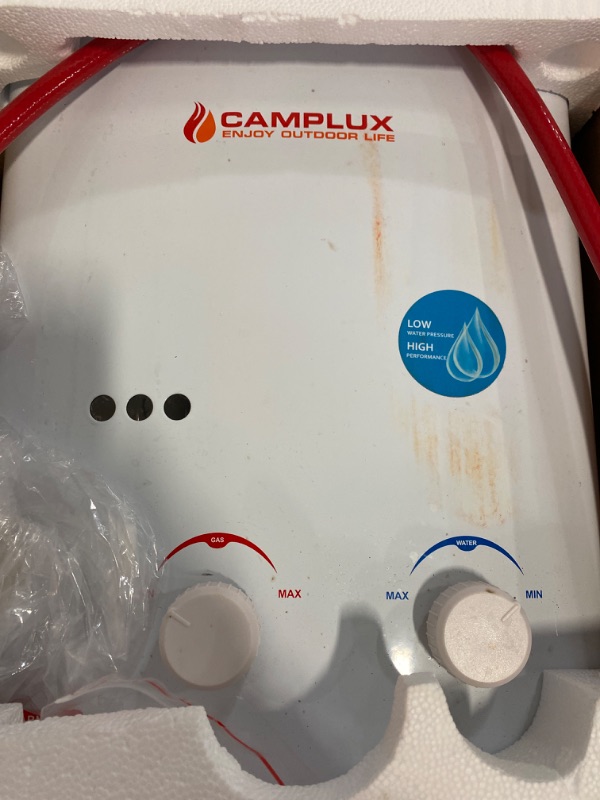 Photo 1 of CAMPLUX 5L 1.32 GPM Outdoor Portable Propane Gas Tankless Water Heater With 1.2 GPM Water Pump