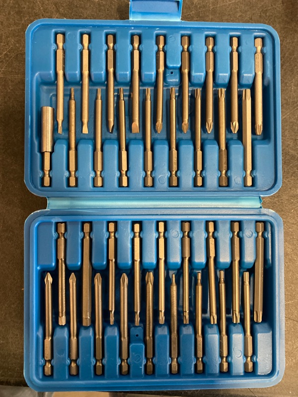 Photo 2 of 36 Piece 3" Long Screwdriver Bit Set Hex; Pozi; Torx; Tamperproof 1/4" Hex Shank