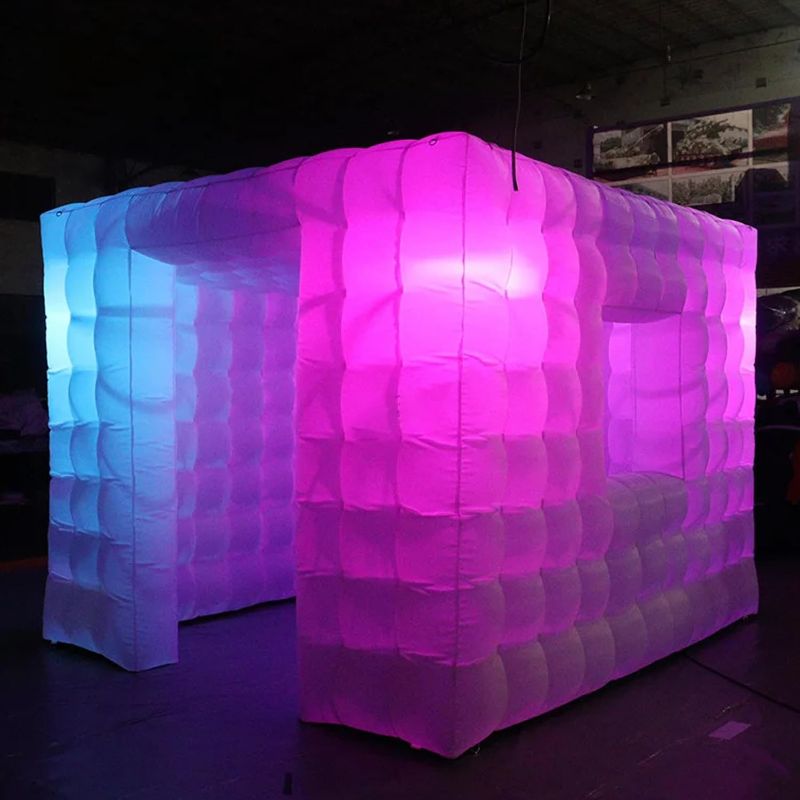 Photo 1 of Large LED Inflatable Tent, Portable Inflatable Air Cube with Air Blower, Night Club Party