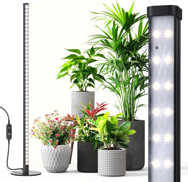 Photo 1 of Grow Lights for Indoor Plants Full Spectrum, 120 LEDs 4FT Grow Light with Stand, 5000K Wide Illumination Vertical Grow Light Bar with Timer, Plant Lights for Indoor Growing