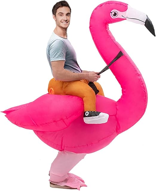 Photo 1 of Flamingo Costume Rose Blow Up Suit Flamingo Inflatable Costume For Adult Women Party Halloween Costume Jumpsuit