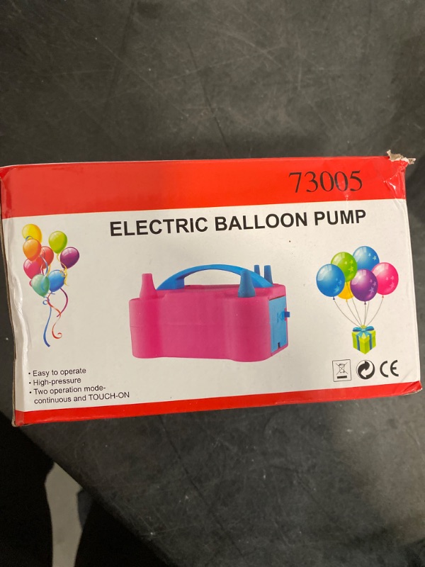 Photo 3 of IDAODAN Electric Balloon Pump, Portable Electric Balloon Blower Machine Balloon Air Pump Dual Nozzle Rose Red 110V 600W Balloon Inflator for Party Decorations