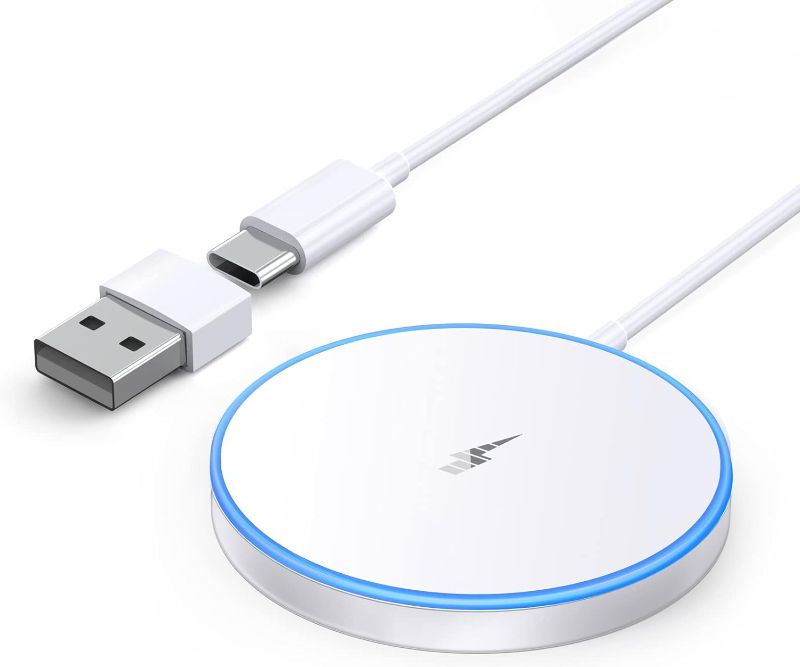 Photo 1 of Magnetic Wireless Charger 15w Apple Mag-Safe Charger for iPhone 16 Pro Max/16 Pro/16/16 Plus/15/14/13/12 Series AirPods 3/2/Pro/Pro 2 LED Magnet Charging Pad Mag Safe Charger with Dual Charging Ports