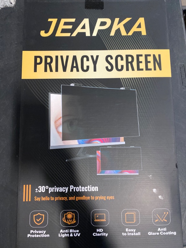 Photo 3 of Magnetic Computer Privacy Screen 24 Inch, Removable Hanging Privacy Screen Shield for Frameless Monitor 16:9 Widescreen, Anti Blue Light Privacy Filter, Anti-Glare Protector