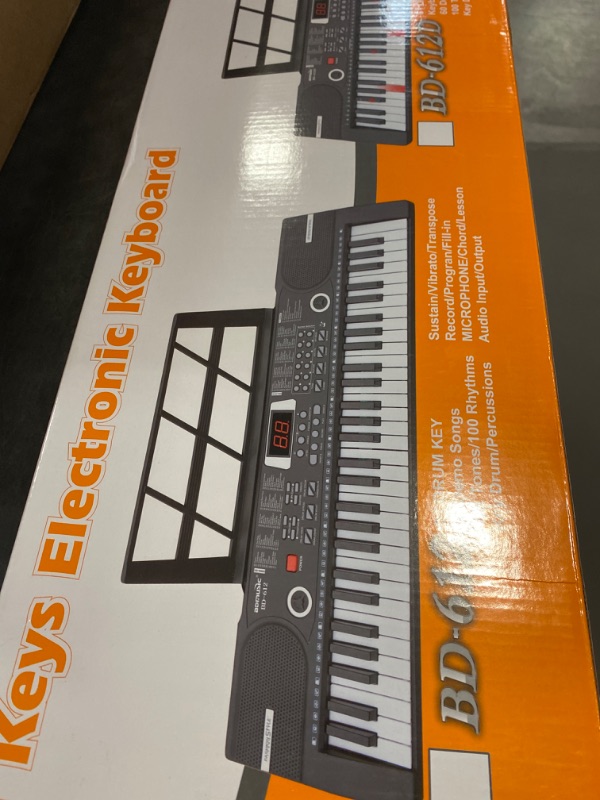 Photo 3 of 61 Keys Keyboard Piano, Electronic Digital Piano with Built-In Speaker Microphone, Sheet Stand and Power Supply, Portable Keyboard Gift Teaching for Beginners