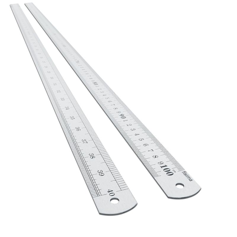 Photo 1 of Fisima Large Stainless Steel Ruler Rule Measure Straight Edge 1 Metre Meter 40" 100cm