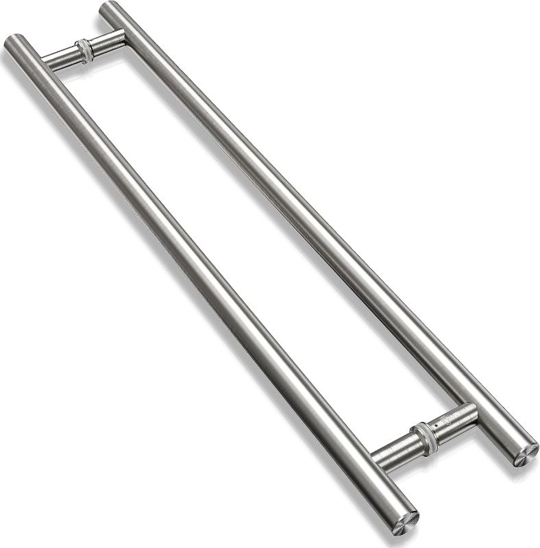 Photo 1 of TOGU TG-6012 900mm/ 36 inch SUS 304 Stainless Steel Long Door Pull Handle with Solid mounting standoffs,Work as Push Pull Door Handles for Exterior Commercial Door/barn Door,Brushed Nickel Finish