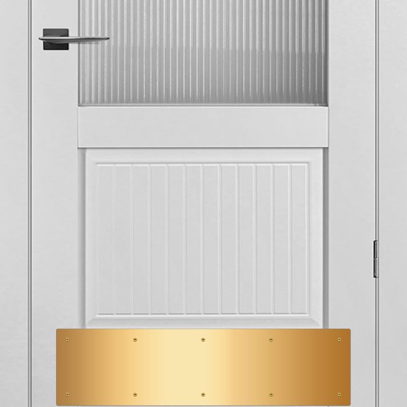 Photo 1 of 2pcs 30×8Inch Aluminum Door Kick Plates for Exterior Doors – Decorative Protection to Prevent Damage from Kicking – Stylish and Durable Door Kick Plate(Golden)