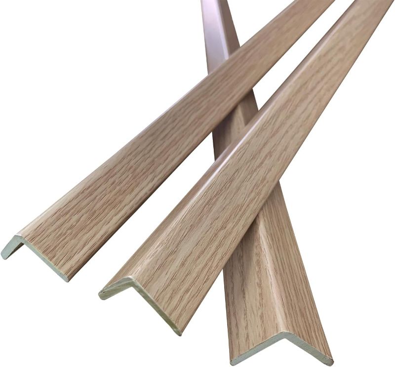 Photo 1 of 3 PCS 45" Wall Corner Protector Trim Borders for Wall Oak Wood Grain Wall Edge Strip Crown Molding Trim Door and Window Frames Mirror Trim Backsplash Tile Edge