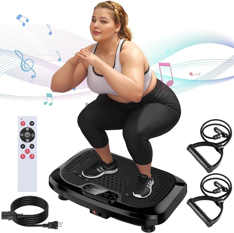 Photo 1 of Vibration Plate Exercise Machine for Lymphatic Drainage Weight Loss, Power Waver Vibration Plate 450Lbs Capacity Full Whole Body Workout Vibration Platform,Waver Vibration Plate