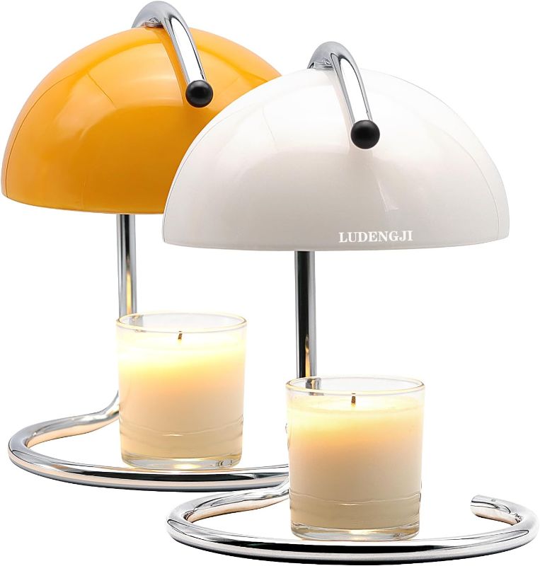 Photo 1 of Modern Metal Candle Warmer lamp Compatible with Yankee Candle Large Jar, with Timer Warmer Candle Lamp, Suitable for Melting and Heating Jam Candles in Small and Large Jars (White)