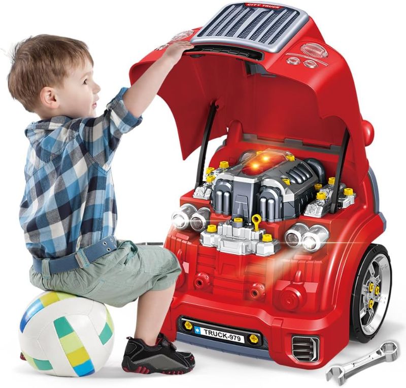 Photo 1 of Interactive Truck Engine Toy with Removable Parts - Lights, Sounds, and Fun for Young Mechanics -Unleash their Creativity and Motor Skills with this Truck Engine Toy- Ideal Gift for 3-5-Year-Old Boys