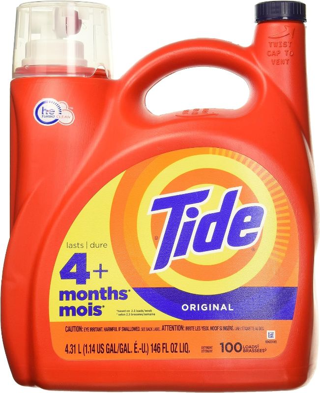 Photo 1 of Tide He Laundry Detergent, Original Scent, 100 Loads, 146 Oz Pump Bottle