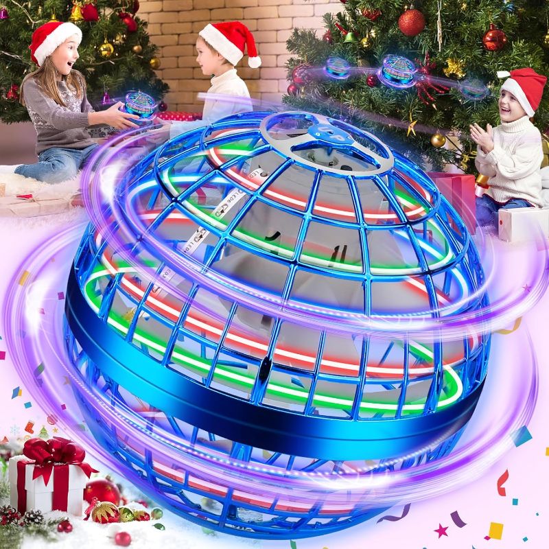 Photo 1 of Flying Orb Ball, 2023 New Galactic Fidget Spinner Ball, Hover Ball 360° Rotating Flying Space Ball Built-in LED Light, Cool Magic Floating Flying Ball for Kids Adults Christmas Birthday Gifts (Blue)