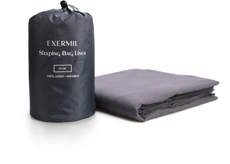 Photo 1 of 100% Cotton Sleeping Bag Liner with Full Length Zipper on 3 Sides; Single/Double Adult Sleep Sack for Travel & Camping, Multifunctional Travel Sheets (Unzipped 87”x87”) for Hotel, Lightweight