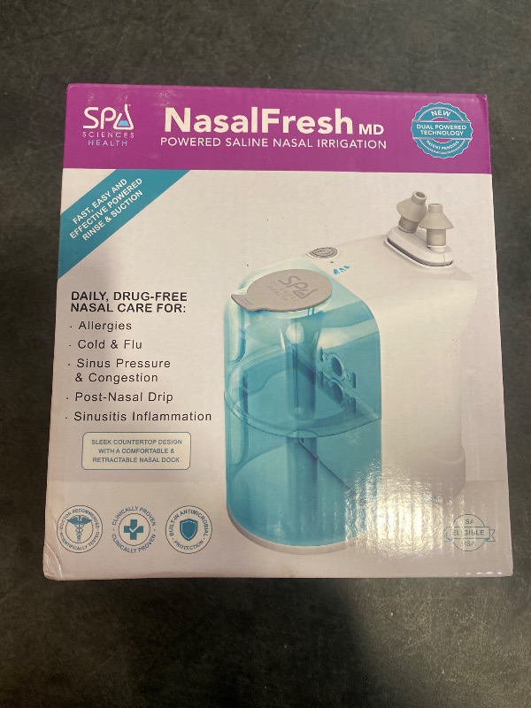 Photo 3 of NasalFresh MD – Powered Rinse & Powered Suction Nasal Irrigation System - Sinus Decongestant Relief - 30 Saline Packs - Rechargeable- Snoring Remedy w/Auto-Clean Included