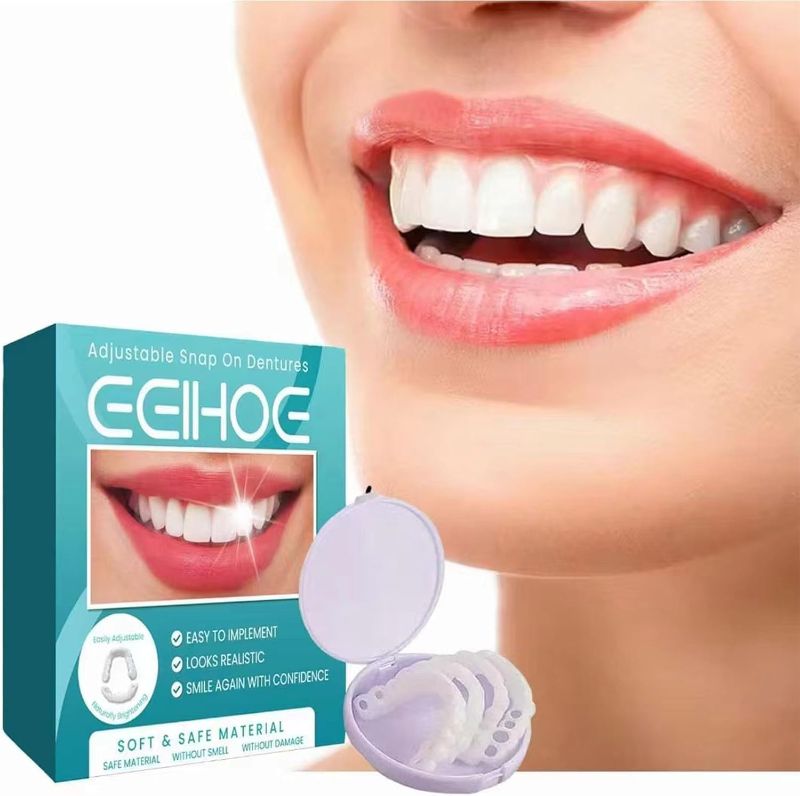 Photo 1 of Fake Teeth, 2 PCS Veneers Dentures Socket for Women and Men,Covering Imperfect Teeth,Nature and Comfortable Veneers to Regain Confident Smile.