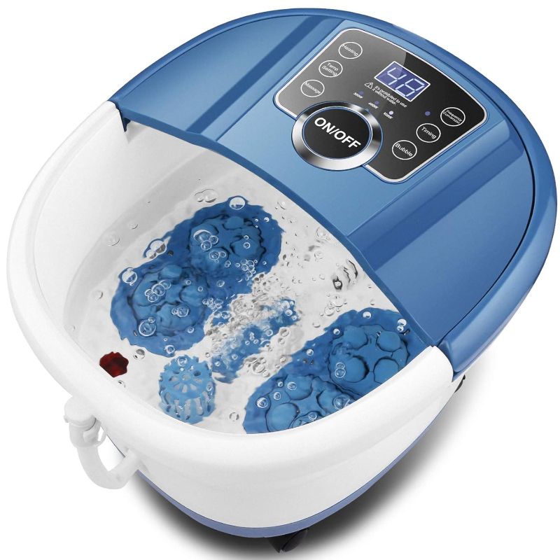 Photo 1 of Foot Bath Spa Massager with Heat Bubbles, Heated Foot Spa with Motorized Shiatsu Massage Rollers, Foot Care Pedicure Spa Machine With Time & Temperature Control