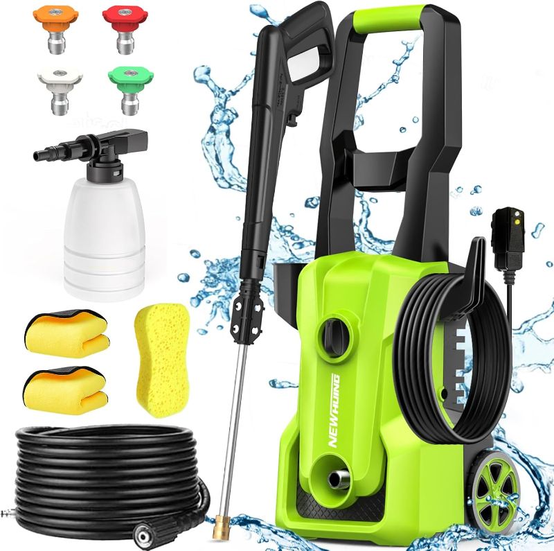 Photo 1 of Electric Pressure Washer 4000 PSI - Max 2.5 GPM Power Washer with 20FT Hose, 35FT Cord, 4 Nozzles & 500ML Foam Cannon for Cars, Fences, Patios