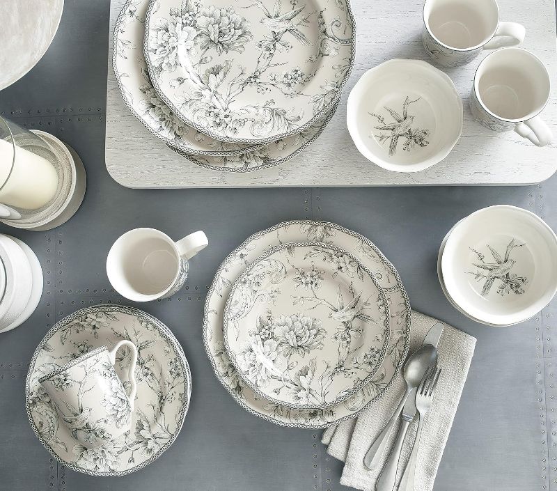 Photo 1 of Adelaide 16-Piece Traditional Antique White Porcelain Dinnerware Set