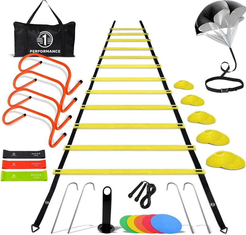 Photo 1 of Agility Training Equipment – Agility Speed Ladder & Agility Hurdles | Soccer Football Training Equipment for Youth – Improve Speed, Agility & Coordination