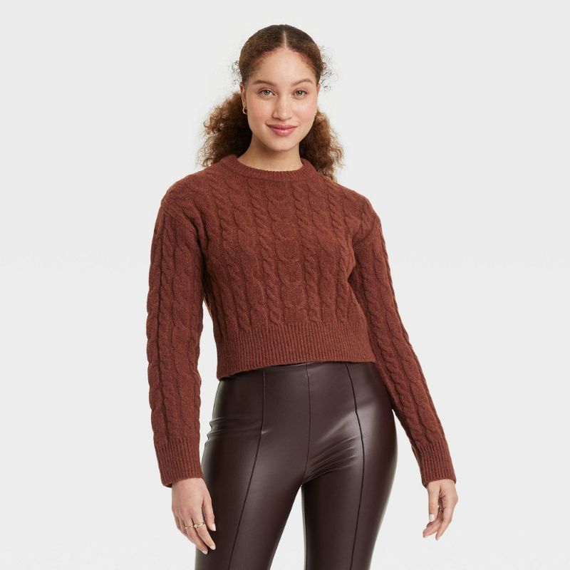 Photo 1 of Small Women's Crewneck Pullover Sweater - a New Day™ Brown 