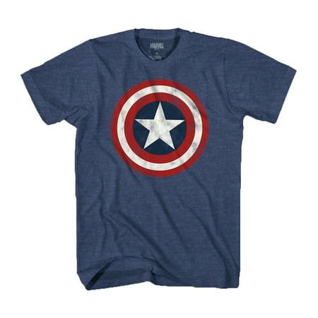 Photo 1 of Small Marvel Captain America Logo Blue Heather Graphic T-Shirt 