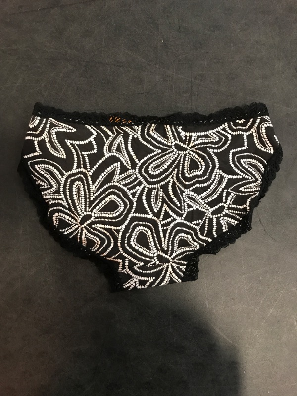 Photo 1 of Medium Women's Floral Print Lace Trim Cotton Bikini Underwear & Yellow Tank Top 