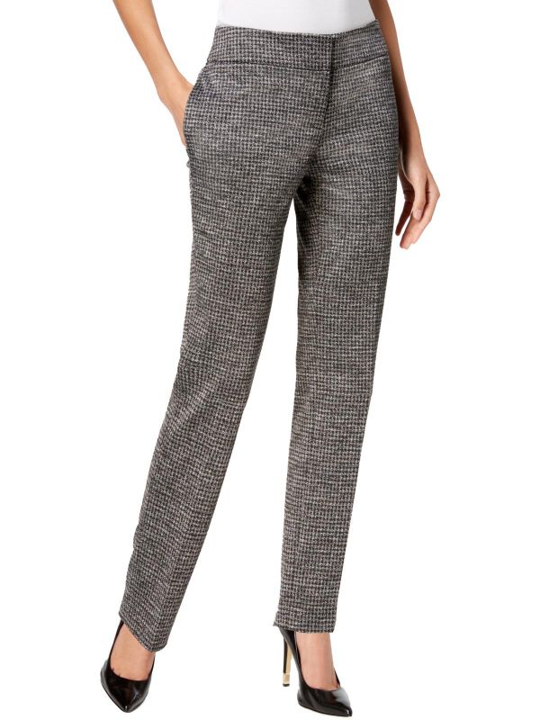 Photo 1 of Size 16 Kasper Women's Jacquard Houndstooth Pants Gray 