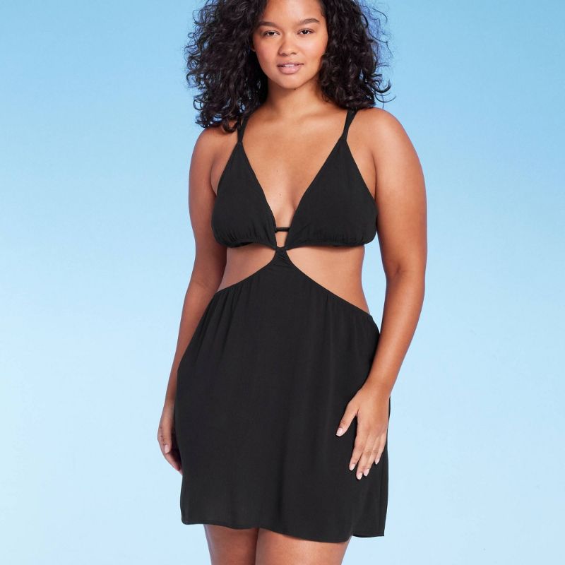 Photo 1 of Large Women's Cut Out Cover up Mini Dress - Wild Fable™ Black