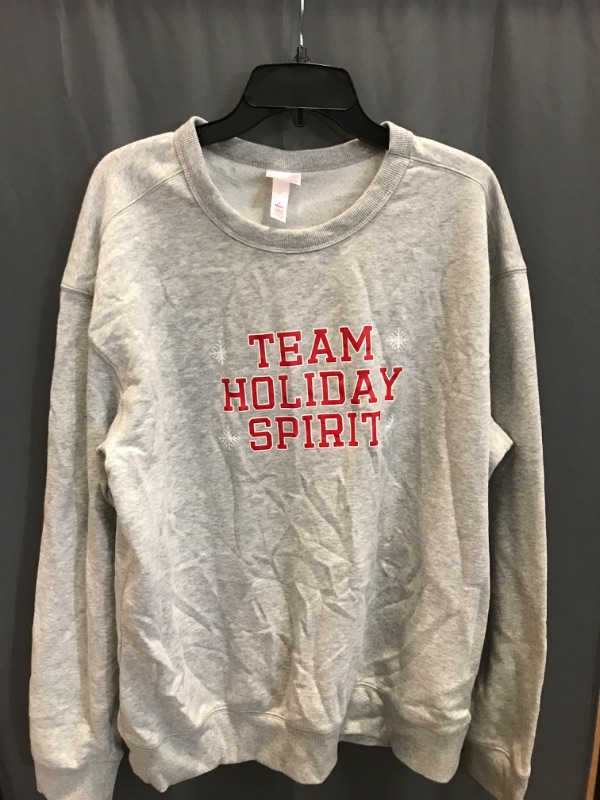 Photo 1 of Large Men Gray Team Holiday Spirt Sweater 