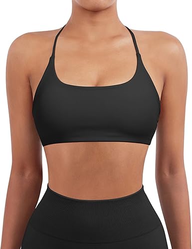 Photo 1 of Medium SUUKSESS Women 2 Piece Open Back Sports Bra Pack Strappy Workout Gym Yoga Crops