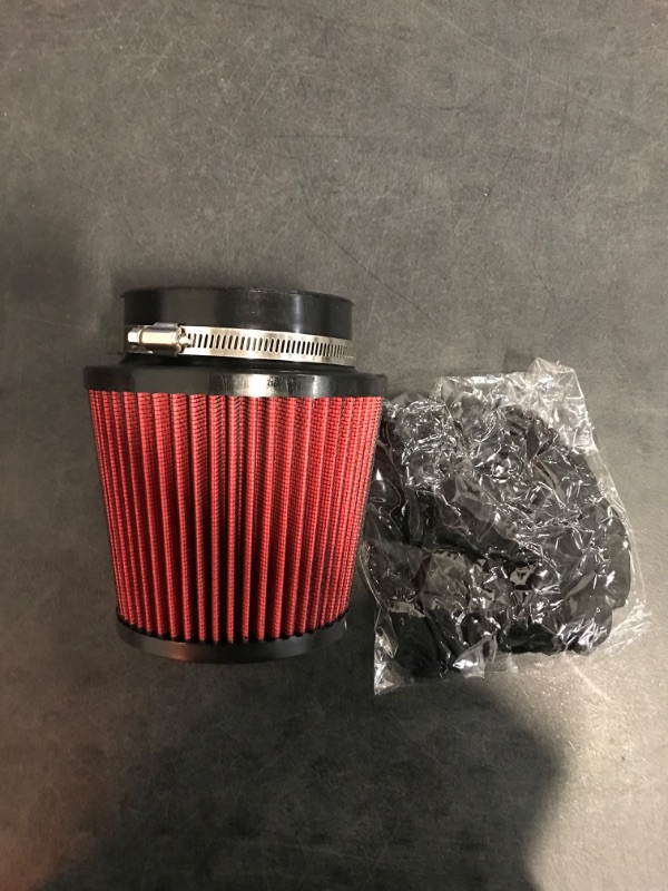 Photo 3 of Red 4" 100mm Inlet Cone Replacement Dry Air Filter High Flow Car Performance Cold Air Intake Filter