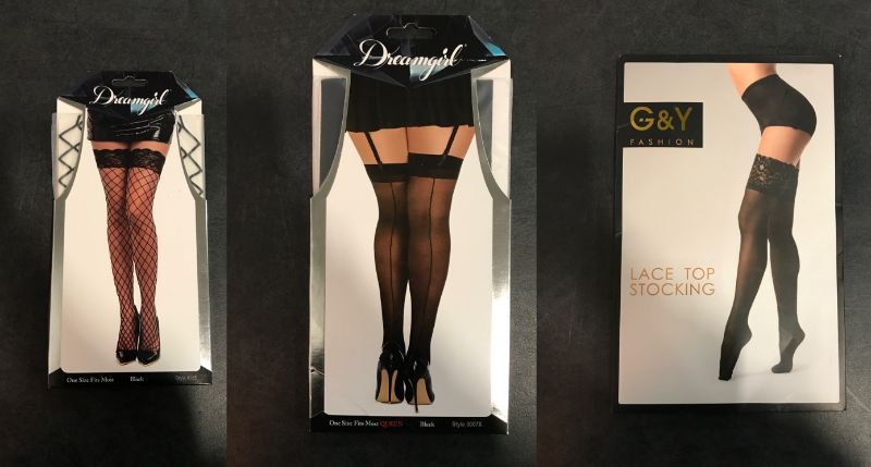 Photo 1 of On Size Fits Most Queens - 3 Pack Stockings Dreamgirl and G&Y fashion Women's Sheer, Fishnett, & Lace Thigh High Stockings 